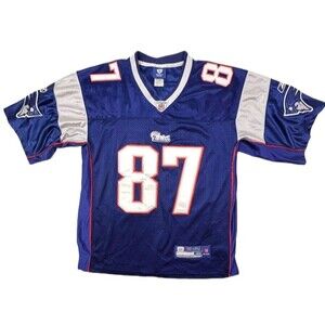 Reebok On Field New England Patriots Gronkowski 87 Jersey Blue Stitched L 48